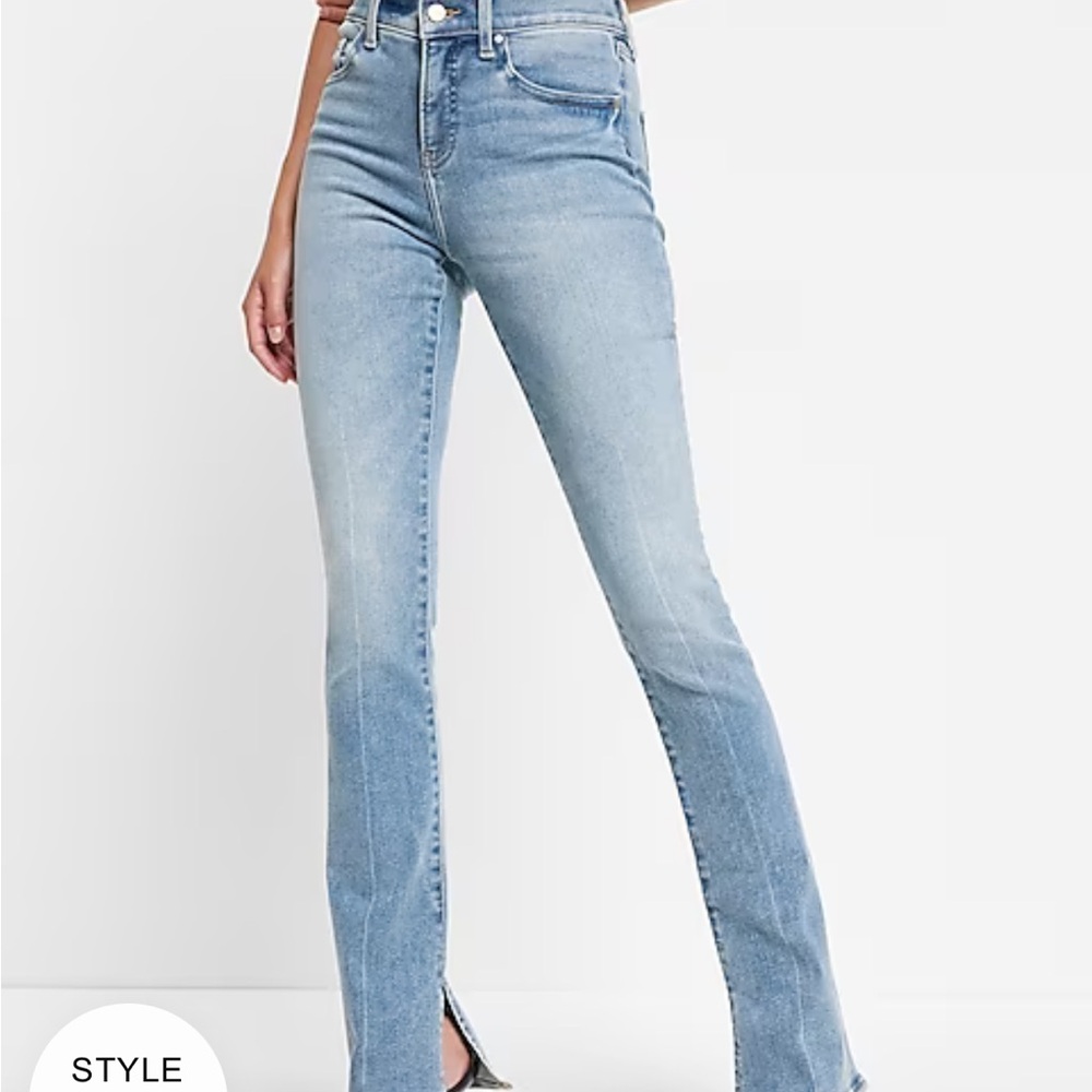 Express mid rise light wash skyscraper jeans